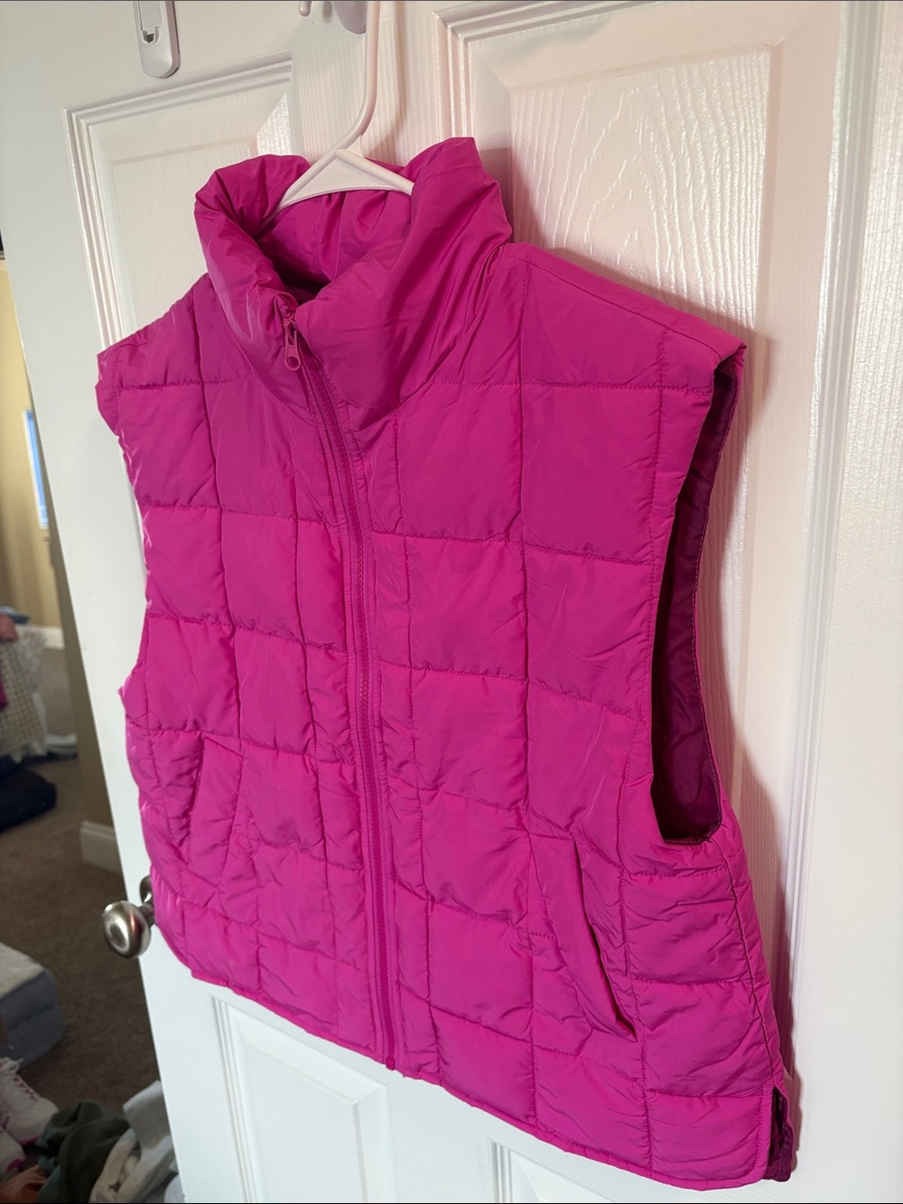 Altar'd State Fuchsia Quilted Puffer Vest
